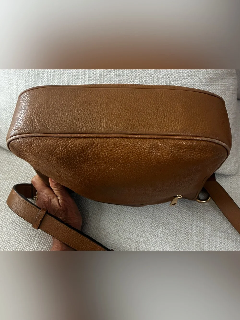 Coach EUC Ellie File Bag Pebbled Leather Crossbody Light Saddle N9G2278-C1648